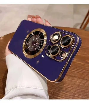 Силіконовий чохол "Diamond Plating" with MagSafe для Apple iPhone 13 Pro Max Темно-фіолетовий