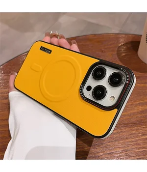 Пластиковий чохол "UltraThin Air Case" with MagSafe для Apple iPhone 15 Pro Жовтий