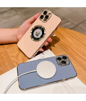 Силіконовий чохол "Diamond Plating" with MagSafe для Apple iPhone 15 Pro Max Пудровий