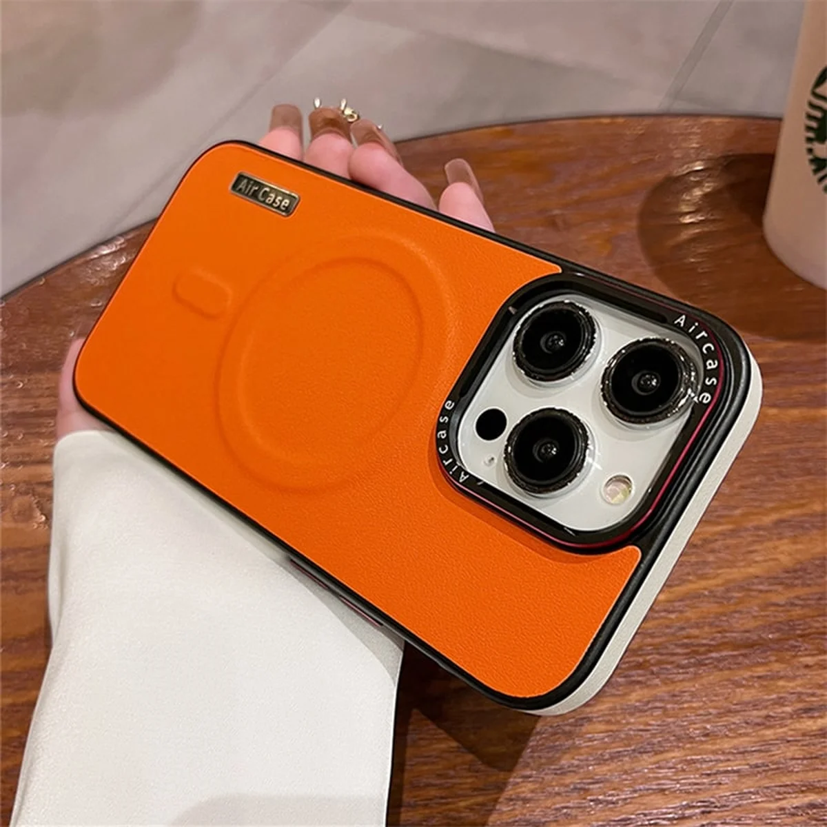 Пластиковий чохол "UltraThin Air Case" with MagSafe для Apple iPhone 15 Pro Помаранчевий