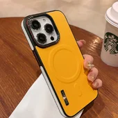 Пластиковый чехол "UltraThin Air Case" with MagSafe для Apple iPhone 15 Pro Желтый