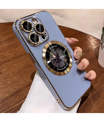Силіконовий чохол "Diamond Plating" with MagSafe для Apple iPhone 15 Pro Max Сталевий синій