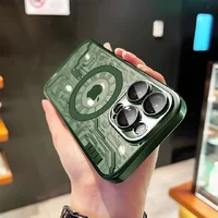 Силиконовый чехол "Micro Plating" with MagSafe для Apple iPhone 14 Pro Max Зеленый