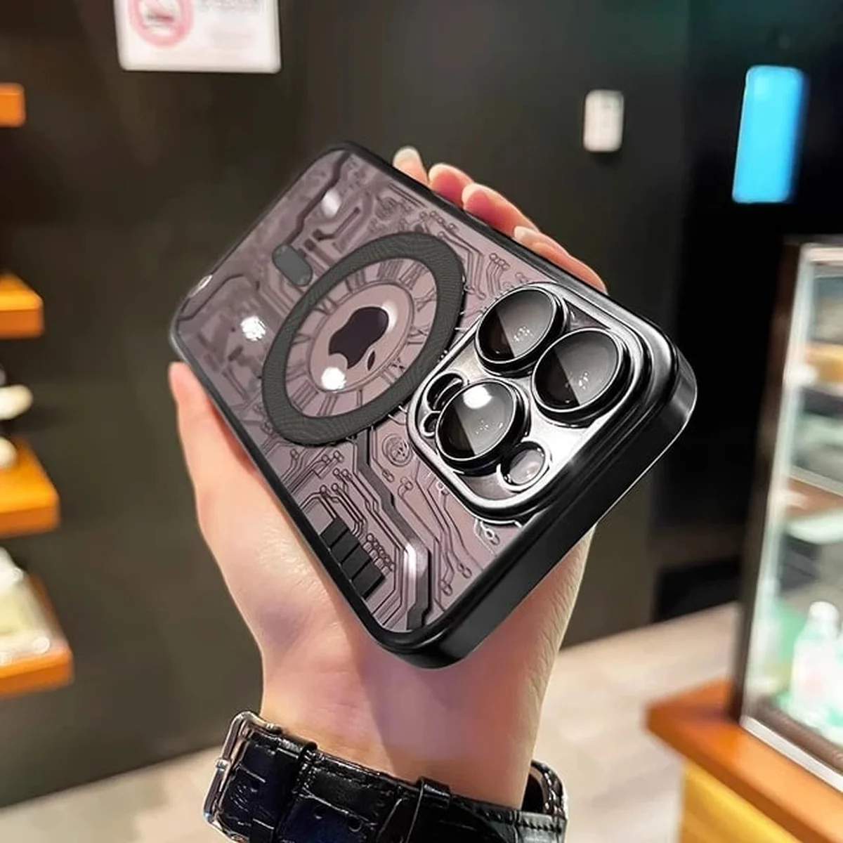 Силіконовий чохол "Micro Plating" with MagSafe для Apple iPhone 15 Pro Чорний