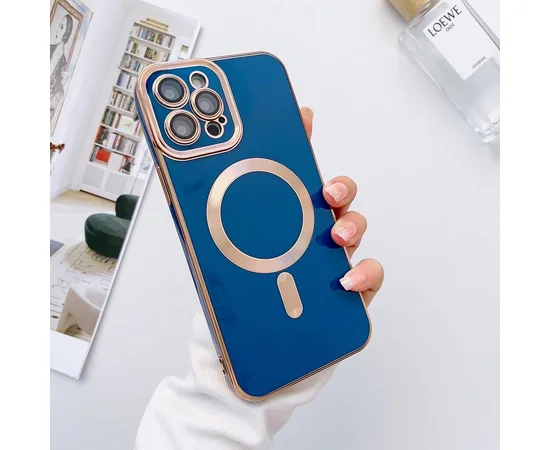 Силіконовий чохол "Luxury Plating" with MagSafe для Apple iPhone 13 Pro Синій