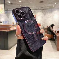 Силиконовый чехол "Micro Plating" with MagSafe для Apple iPhone 14 Pro Max Фиолетовый