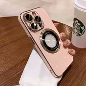 Силіконовий чохол "Diamond Plating" with MagSafe для Apple iPhone 15 Pro Max Пудровий