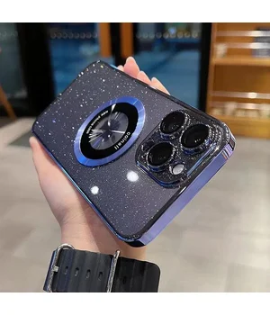 Пластиковый чехол "Luxury Diamond" с блестками with MagSafe для iPhone 12 Pro Max Синий Пластиковый чехол "Luxury Diamond" с блестками with MagSafe для iPhone 12 Pro Max Синий