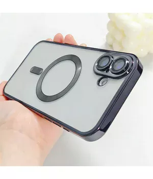 Силиконовый чехол "Transparent Plating" with MagSafe для Apple iPhone 16 Plus Черный Силиконовый чехол "Transparent Plating" with MagSafe для Apple iPhone 16 Plus Черный