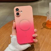 Силиконовый чехол "Luxury Gradient" with MagSafe для Apple iPhone 16 Розово-фиолетовый