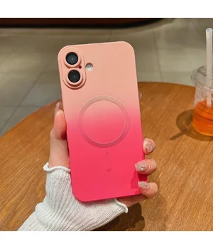 Силіконовий чохол "Luxury Gradient" with MagSafe Apple iPhone 16 Рожево-фіолетовий