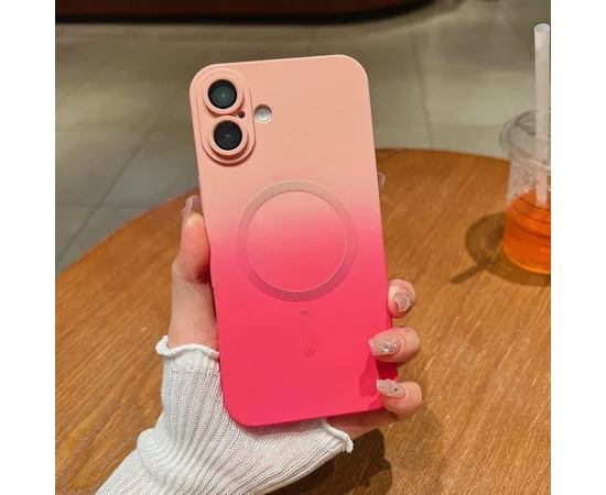 Силіконовий чохол "Luxury Gradient" with MagSafe Apple iPhone 16 Рожево-фіолетовий