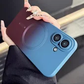 Силіконовий чохол "Luxury Gradient" with MagSafe для Apple iPhone 16 Синьо-бордовий
