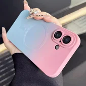 Силиконовый чехол "Luxury Gradient" with MagSafe для Apple iPhone 16 Розово-серый