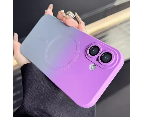 Силіконовий чохол "Luxury Gradient" with MagSafe для Apple iPhone 16 Фіолетово-сірий