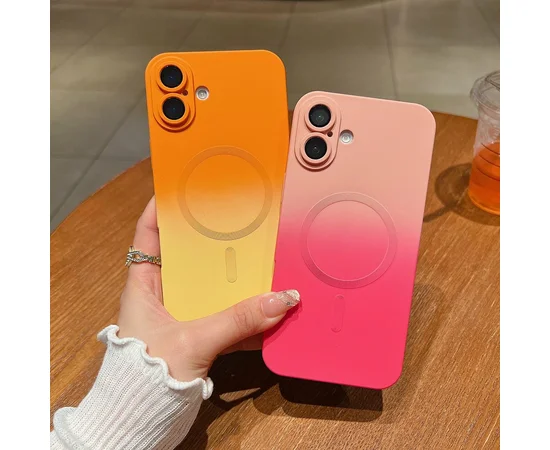 Силіконовий чохол "Luxury Gradient" with MagSafe Apple iPhone 16 Рожево-фіолетовий