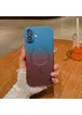 Силиконовый чехол "Luxury Gradient" with MagSafe для Apple iPhone 16 Сине-бордовый