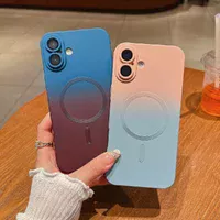 Силиконовый чехол "Luxury Gradient" with MagSafe для Apple iPhone 16 Розово-серый