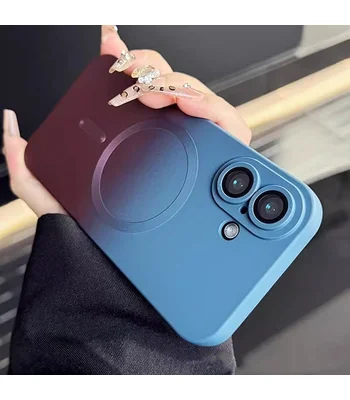 Силіконовий чохол "Luxury Gradient" with MagSafe для Apple iPhone 16 Синьо-бордовий