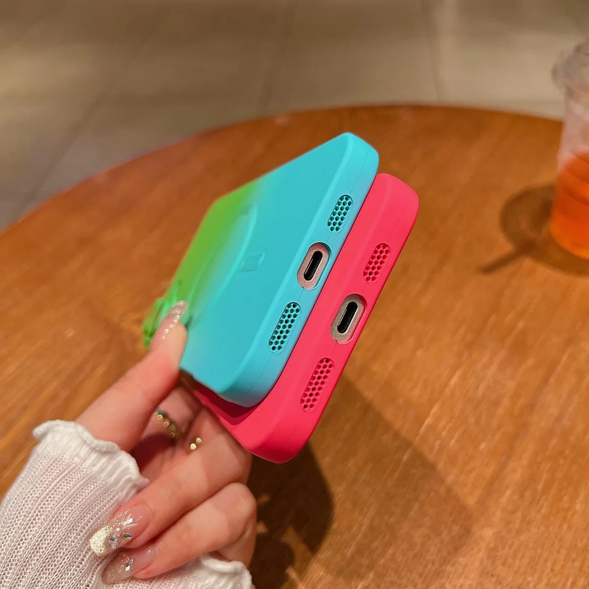 Силіконовий чохол "Luxury Gradient" with MagSafe Apple iPhone 16 Рожево-фіолетовий