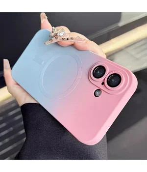 Силіконовий чохол "Luxury Gradient" with MagSafe Apple iPhone 16 Рожево-сірий