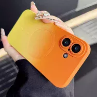 Силіконовий чохол "Luxury Gradient" with MagSafe Apple iPhone 16 Помаранчево-жовтий