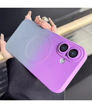 Силіконовий чохол "Luxury Gradient" with MagSafe для Apple iPhone 16 Фіолетово-сірий