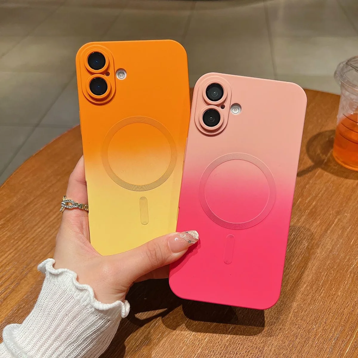 Силіконовий чохол "Luxury Gradient" with MagSafe Apple iPhone 16 Помаранчево-жовтий