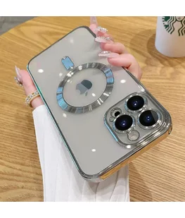 Силіконовий чохол "Transparent Plating" with MagSafe для Apple iPhone 15 Pro Max Натуральний титан Силіконовий чохол "Transparent Plating" with MagSafe для Apple iPhone 15 Pro Max Натуральний титан