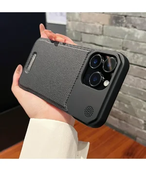 Пластиковий чохол "ArmorLine Leather" для Apple iPhone 16 Pro Чорний