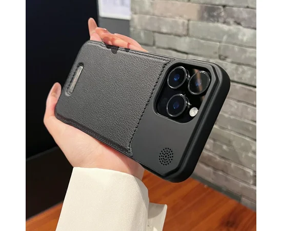 Пластиковий чохол "ArmorLine Leather" для Apple iPhone 15 Pro Чорний