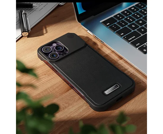 Пластиковий чохол "ArmorLine Leather" для Apple iPhone 15 Pro Чорний