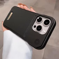 Пластиковый чехол "ArmorLine Leather" для Apple iPhone 16 Pro Max Черный