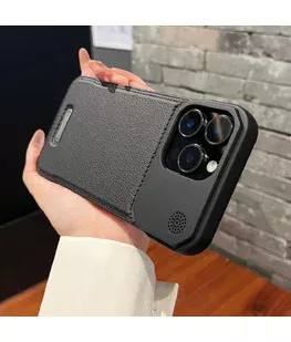 Пластиковий чохол "ArmorLine Leather" для Apple iPhone 16 Pro Max Чорний