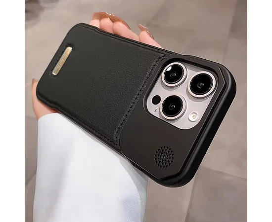 Пластиковий чохол "ArmorLine Leather" для Apple iPhone 15 Pro Max Чорний