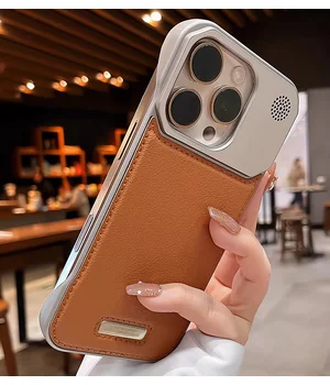 Пластиковий чохол "ArmorLine Leather" для Apple iPhone 15 Pro Max Коричневий