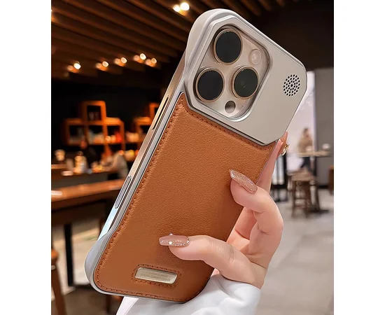 Пластиковий чохол "ArmorLine Leather" для Apple iPhone 15 Pro Max Коричневий