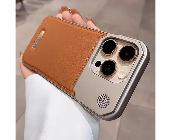 Пластиковий чохол "ArmorLine Leather" для Apple iPhone 15 Pro Max Коричневий