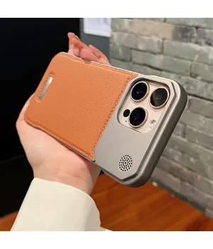 Пластиковий чохол "ArmorLine Leather" для Apple iPhone 16 Pro Коричневий