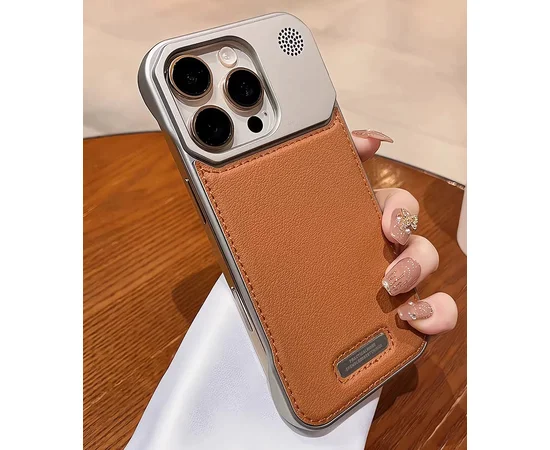 Пластиковий чохол "ArmorLine Leather" для Apple iPhone 15 Pro Max Коричневий