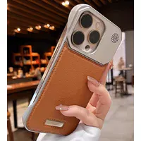 Пластиковый чехол "ArmorLine Leather" для Apple iPhone 15 Pro Max Коричневый