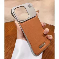 Пластиковий чохол "ArmorLine Leather" для Apple iPhone 16 Pro Max Коричневий