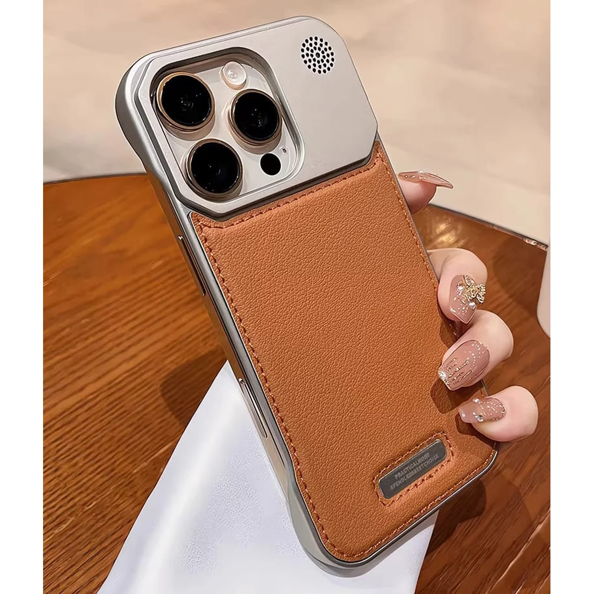 Пластиковый чехол "ArmorLine Leather" для Apple iPhone 15 Pro Коричневый