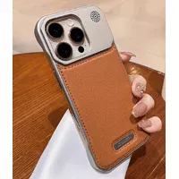 Пластиковий чохол "ArmorLine Leather" для Apple iPhone 16 Pro Max Коричневий