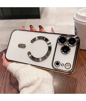 Силиконовый чехол "Transparent Plating" with MagSafe для Apple iPhone 17 Pro Золотой Силиконовый чехол "Transparent Plating" with MagSafe для Apple iPhone 17 Pro Золотой