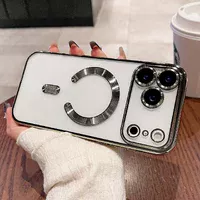 Силіконовий чохол "Transparent Plating" with MagSafe для iPhone 17 Pro Натуральний титан