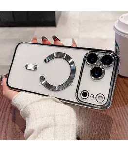 Силіконовий чохол "Transparent Plating" with MagSafe для Apple iPhone 17 Pro Срібний Силіконовий чохол "Transparent Plating" with MagSafe для Apple iPhone 17 Pro Срібний