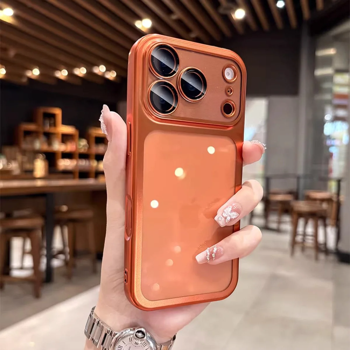 Силиконовый чехол "CrystalLock Pro" для Apple iPhone 17 Pro Оранжевый