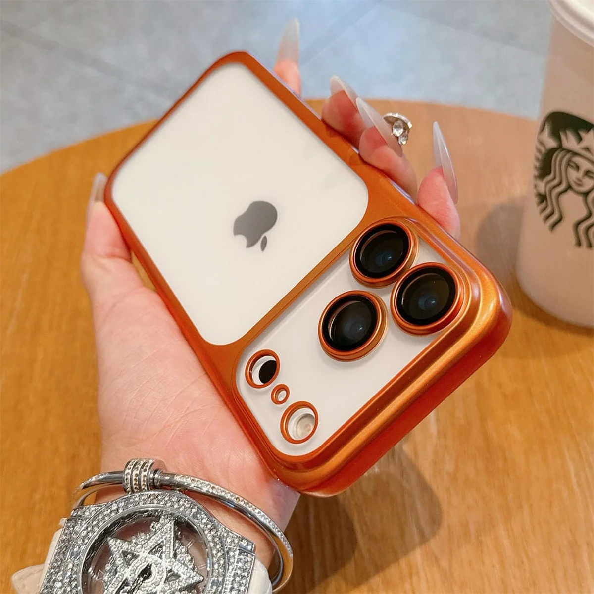 Силиконовый чехол "CrystalLock Pro" для Apple iPhone 17 Pro Оранжевый