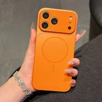 Силиконовый чехол "Unipha AG Glass" with MagSafe для Apple iPhone 17 Pro Max Оранжевый
